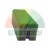 Green plastic sliding element with a U-shaped slot