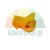 Yellow plastic automotive clip, hood prop rod bushing on white background