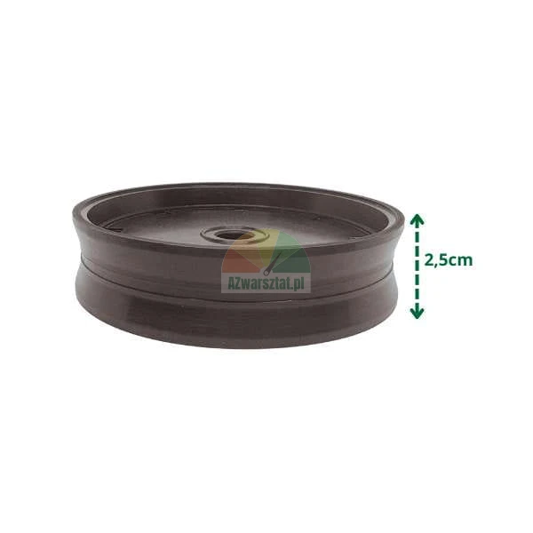 Brown plastic round base with a 2.5 cm height dimension indicated.