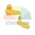 Two yellow plastic automotive clips for upholstery on a white background.