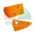 Two orange plastic parts with mounting holes on a white background.