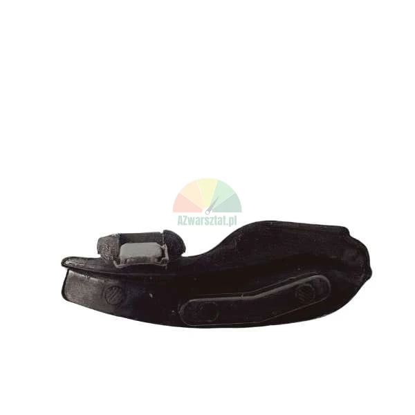 Black chin curtain spare part for a motorcycle helmet.