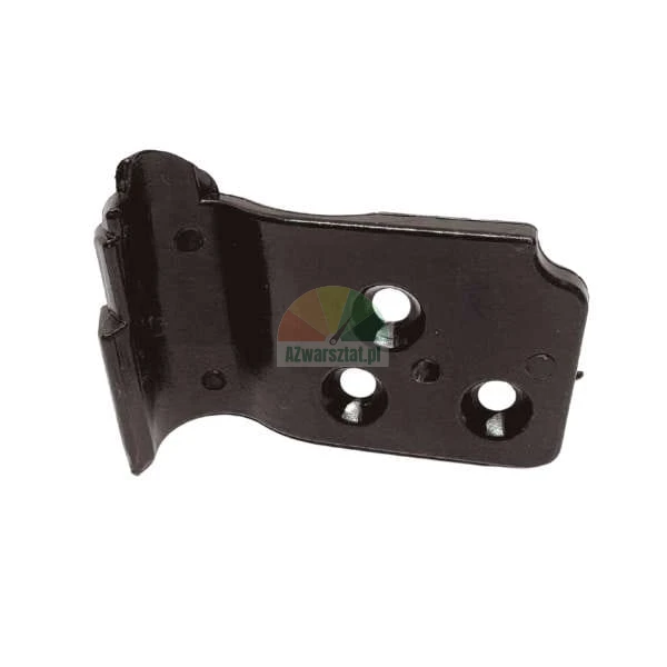 Black metal furniture bracket with three mounting holes on a white background.