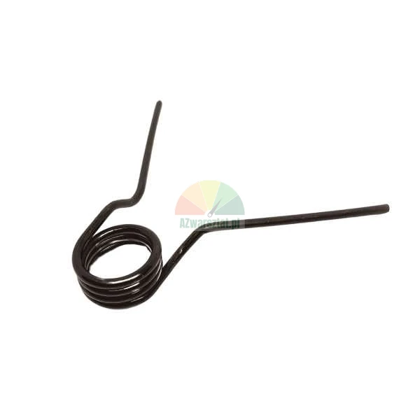 Black metal torsion spring on a white background