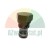 Black metal hydraulic valve or plug with a hexagonal head and threaded body on a white background
