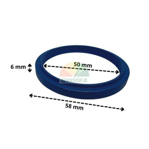 Blue hydraulic cylinder seal 50x58x6 mm