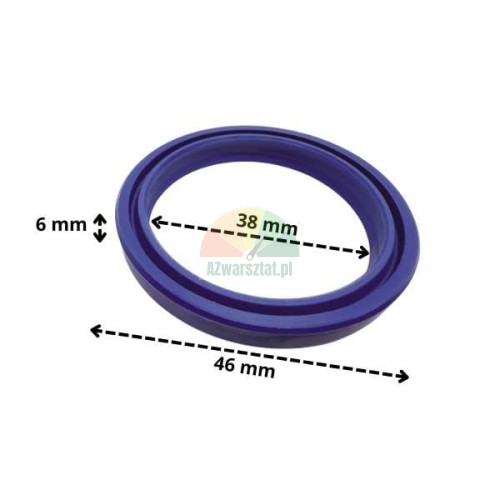 Blue hydraulic cylinder seal 38x46x6 mm
