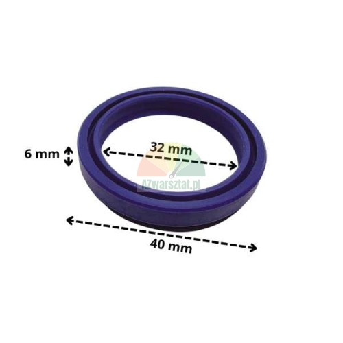 Blue hydraulic cylinder seal 32x40x5/6.5 mm