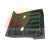 Black plastic component with a ribbed surface and two mounting holes on a white background.