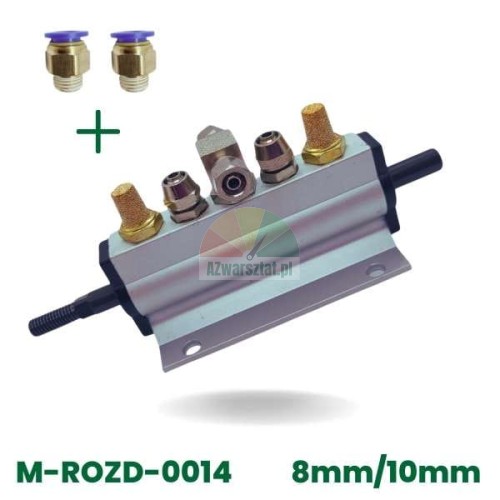 Pedal-operated air distributor type I with 8mm/10mm fittings and silencers, model M-ROZD-0014