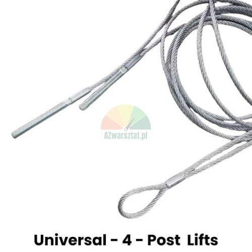 Universal steel cable with eyelet and threaded terminals for 4-post lift
