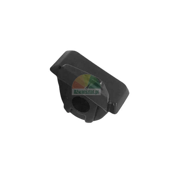 Small black plastic mounting component on a white background.