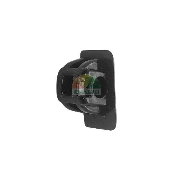 Small black plastic car mounting clip on a white background.