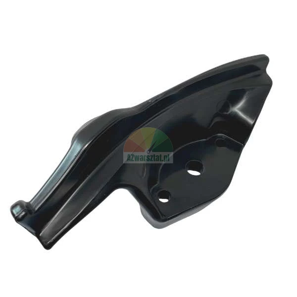 Black plastic chain guide plate for a chainsaw.