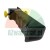 Black plastic mounting handle with two yellow adjustment knobs on a white background.