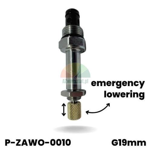 Lowering valve with 19mm thread and golden emergency lowering button