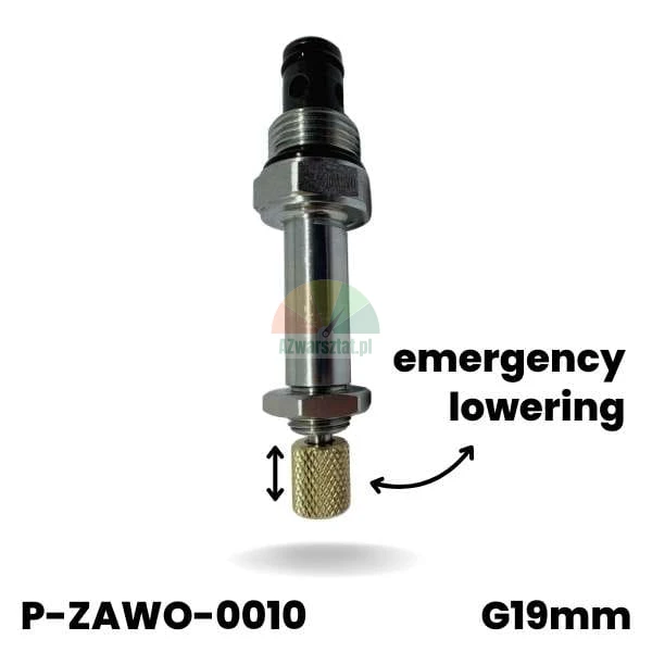 Lowering valve with 19mm thread and golden emergency lowering button
