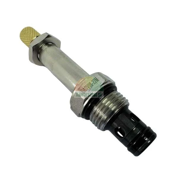 DASV08-22M hydraulic cartridge solenoid valve with manual override, showing threads and O-ring seals.