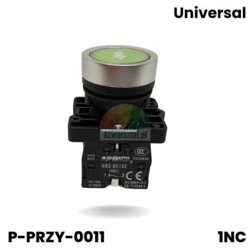 Green elevator button with up-down arrow symbol and 1 x NC contact