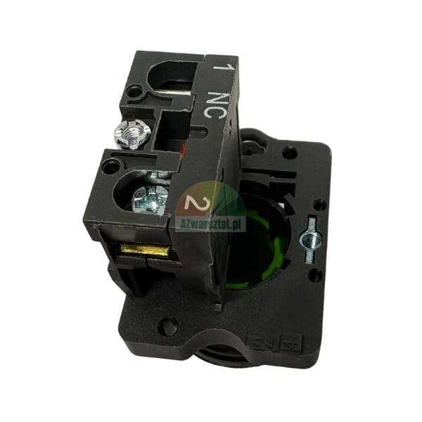 Normally closed (NC) contact block 1-2 with mounting base for control pushbuttons.