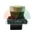 Industrial push button switch with silver bezel and black mounting base.