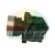Industrial push button switch NB2-BE102 NC with metal bezel, side profile view of black body and contact blocks.