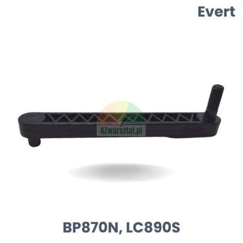 Black plastic pedal mechanism link for Evert BP870N and LC890S tire changers.