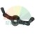 Black two-arm industrial handwheel with double handles and a central mounting hole.