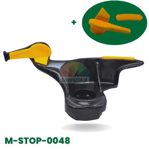 Black tire changer mounting head with an additional set of yellow protective covers M-STOP-0048