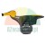 Black mounting head with yellow protection set, 28 mm
