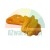 Orange-yellow plastic mounting element with holes on a white background