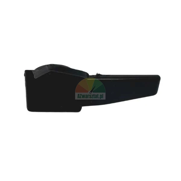 Small black plastic lever or handle component on a white background.