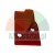 Red plastic part with two holes on a white background.