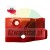 Red plastic industrial element with two mounting holes