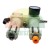 Pneumatic air preparation unit with filter, pressure regulator, and gauge on a white background.