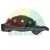 Black plastic slide or guide element with two hexagonal nuts and a center hole.