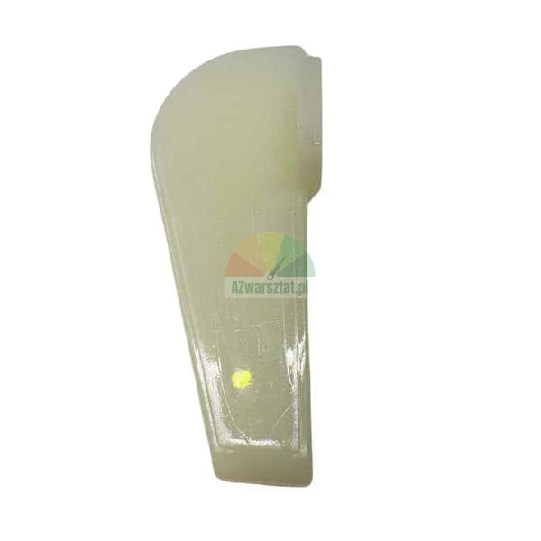 White semi-transparent plastic slide or guide for a machine component
