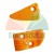 Two orange 3D printed plastic components with mounting holes on a white background.