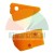 Two orange plastic components: a flat triangular piece and an angled profile with mounting holes.
