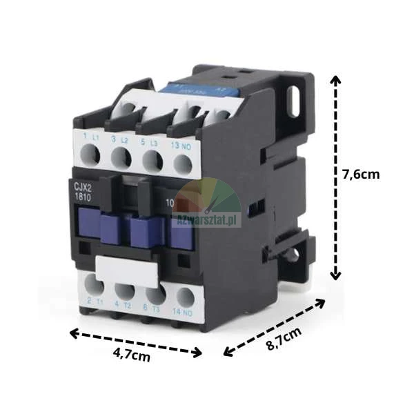 Motor contactor 220V CJX2 1810 with dimensions