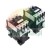 Two CJX2 series AC contactors for electrical circuits, black and white housing with blue details.