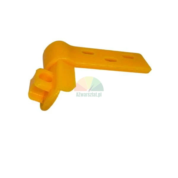 Yellow plastic hinge for insect screen doors with mounting holes