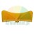 Yellow plastic curved component with a mounting tab at the bottom.