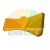 Yellow plastic component with a curved shape, spare part or cover.