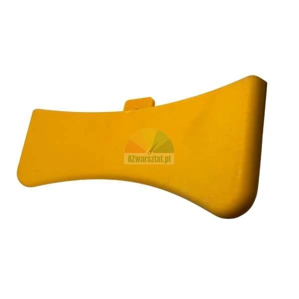 Yellow plastic component with a curved shape, spare part or cover.