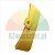 Yellow plastic scraper blade or spare part for industrial machinery.