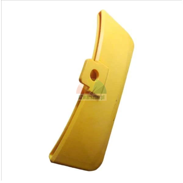 Yellow plastic scraper blade or spare part for industrial machinery.