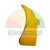 Yellow curved mixer blade part with a mounting hole on a white background