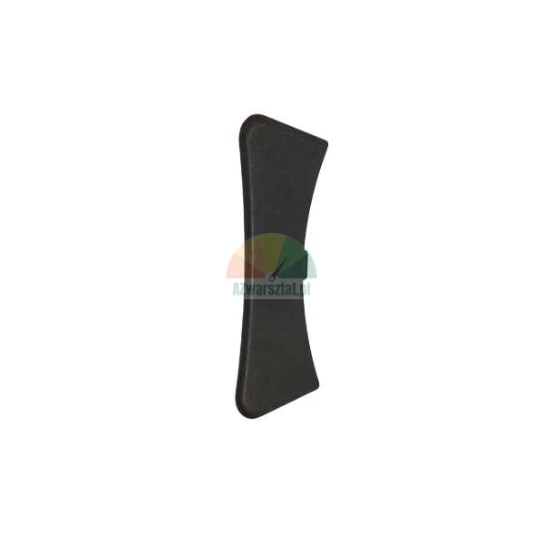 Black curved plastic cover or end cap on white background