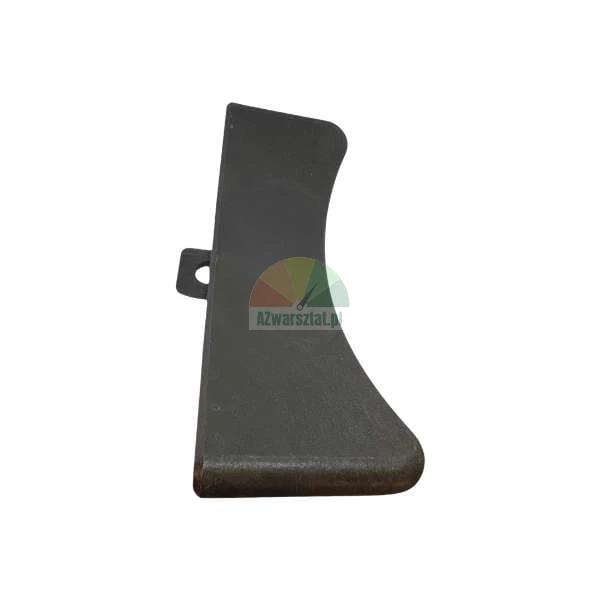 Black metal tiller blade, side view, on a white background.